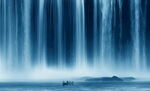 流水生财瀑布山水幕墙