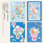 可爱花朵花卉卡通贴纸图案设计