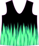 绿焰图案无袖背心