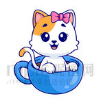 杯中小猫萌态十足