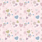 复古浅粉心形星星贴图