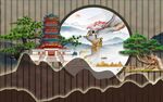 中式园林景观装饰画
