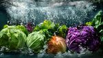 水中多彩蔬菜 清新视觉盛宴