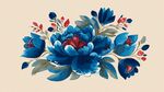 蓝色花卉插画 绚丽多姿