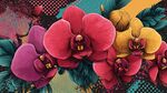 绚丽多彩的兰花花卉插画