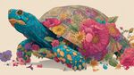 彩绘花卉龟 梦幻自然之美