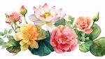 水彩花卉组合 清新浪漫