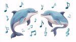 海豚伴音符 灵动海洋风