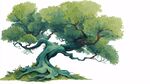 奇幻造型的茂盛艺术古树