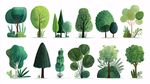 多样绿植插画集合