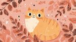 橘猫置身梦幻植物间