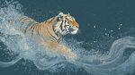 猛虎踏浪图