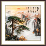 迎客松山水画