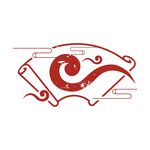  矢量中国风中式云纹凤凰扇形边