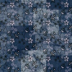 深蓝色碎花拼接布料