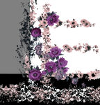 紫色花卉装饰图案