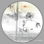 水墨竹子山水画