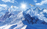 雪山风景画