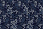深蓝色花卉图案布料