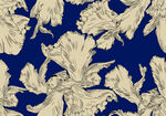 蓝底花卉图案纹理设计