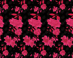 黑色底粉色花卉图案