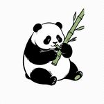 熊猫抱竹憨态可掬