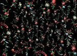 黑色底花卉图案纹理