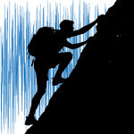 攀登者勇攀高峰的坚毅身影