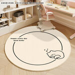 卡通猫地垫现代地毯儿童圆形地毯