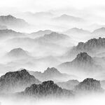 水墨群山云雾缭绕