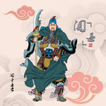 关羽威武形象插画