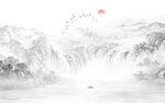 新中式水墨山水画