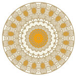 圆形复古花纹装饰图案