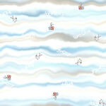 海洋波浪与小船图案背景