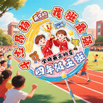 运动会加油牌