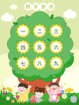 儿童趣味数学课大树上数字花朵