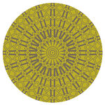 圆形黄色几何花纹图案