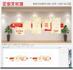 创意公司红色企业异形公司展示墙