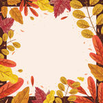 秋日缤纷树叶边框背景图