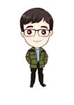 戴眼镜的卡通男士头像精细图层