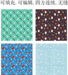 圣诞图案  冬季手套 圣诞老人