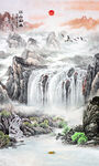 竖幅山水画