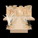 米色花卉婚礼舞台布置