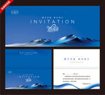 蓝色邀请函设计