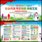 艾滋病日宣传栏展板