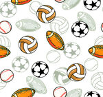 多彩球类图案背景