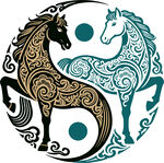 双马环绕图腾图案