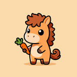 马年卡通矢量插画