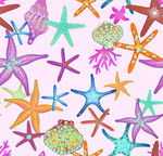 多彩海星图案背景