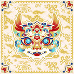 传统瑞兽脸谱图案设计